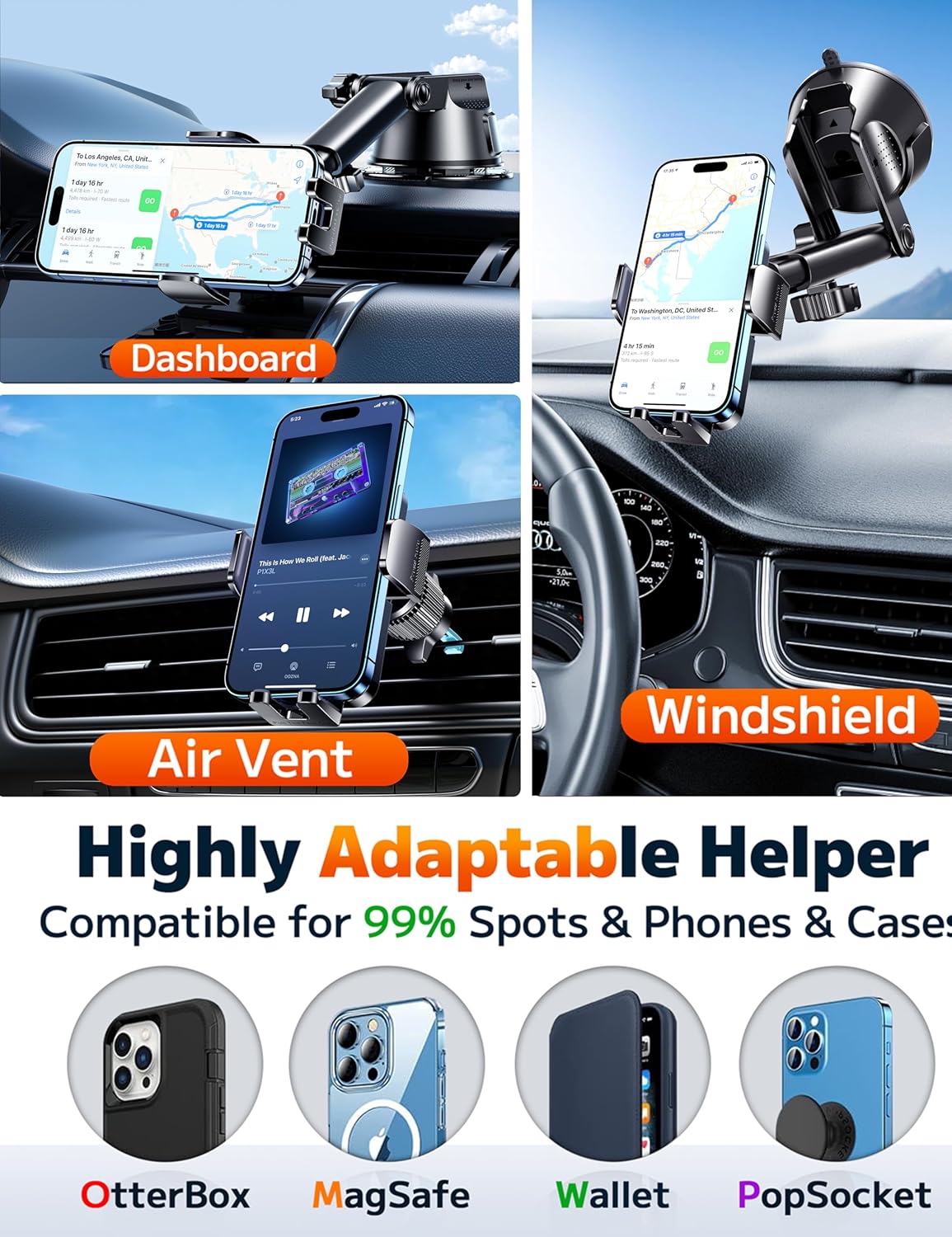 one-touch release mechanism for fast phone insertion and removal