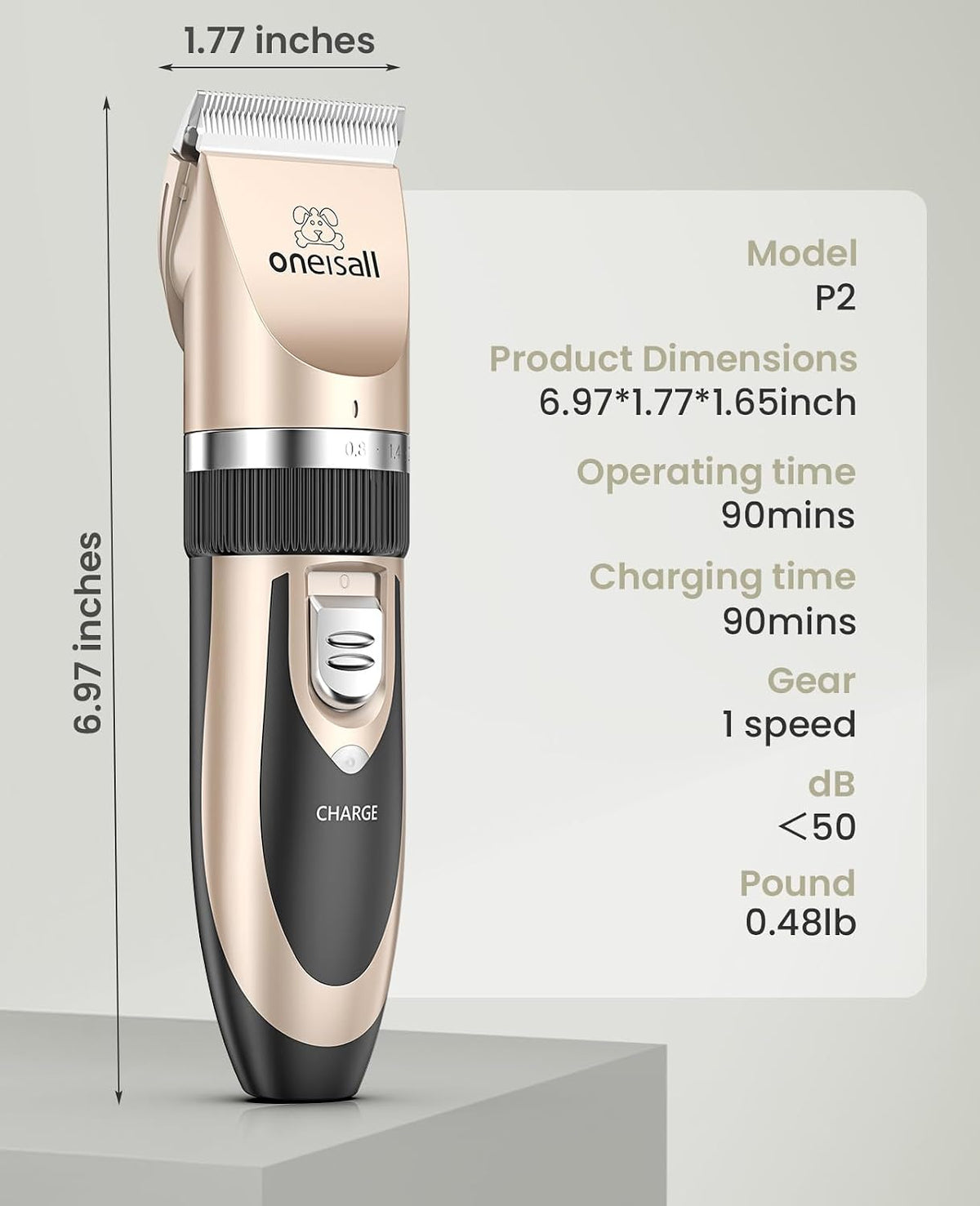 oneisall Cordless Dog Clippers – Portable Grooming for Backyard Patios and Garage Setups