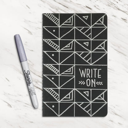 opaque metallic silver ink formulated for dark surfaces