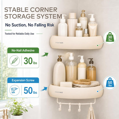 open-bottom shelf design for fast water drainage and easy cleaning