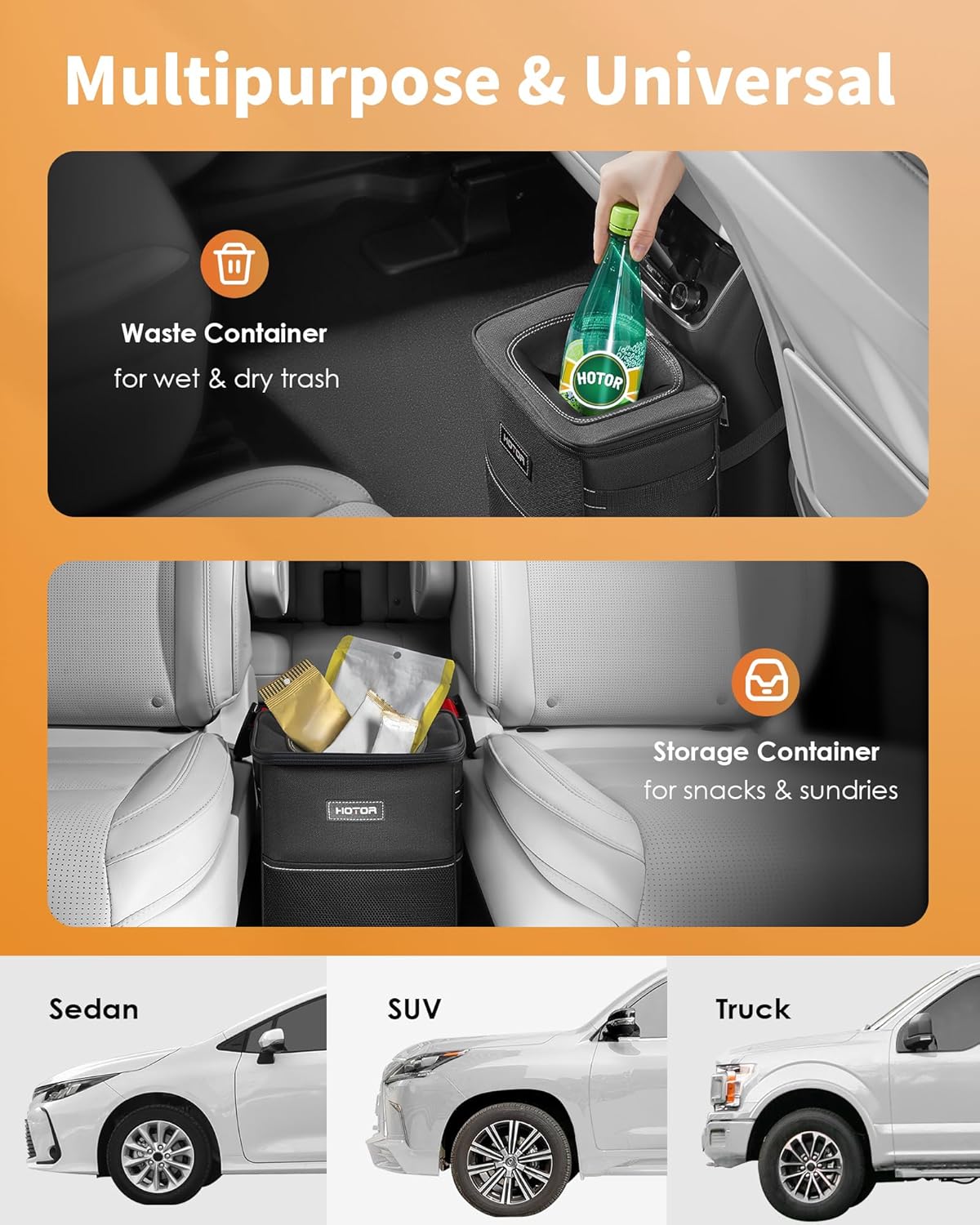 open-top opening for quick toss-and-go disposal