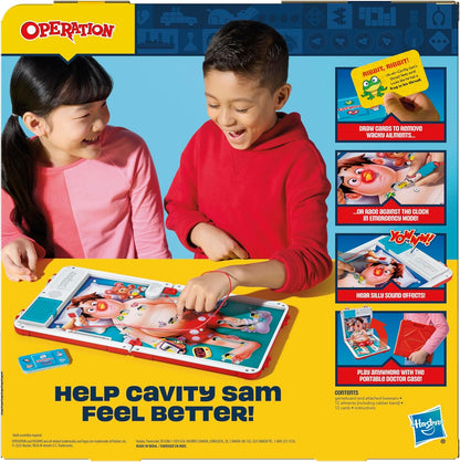 Operation Electronic Board Game for Kids Ages 6+ – Family Game Night with All-in-One Carrying Case