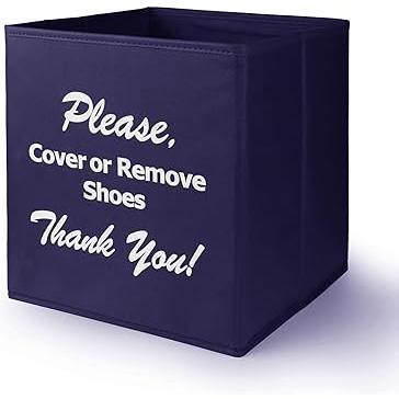 Opret Disposable Shoe Cover Dispenser – Neutral Black and Grey Accent for Staged Living Rooms