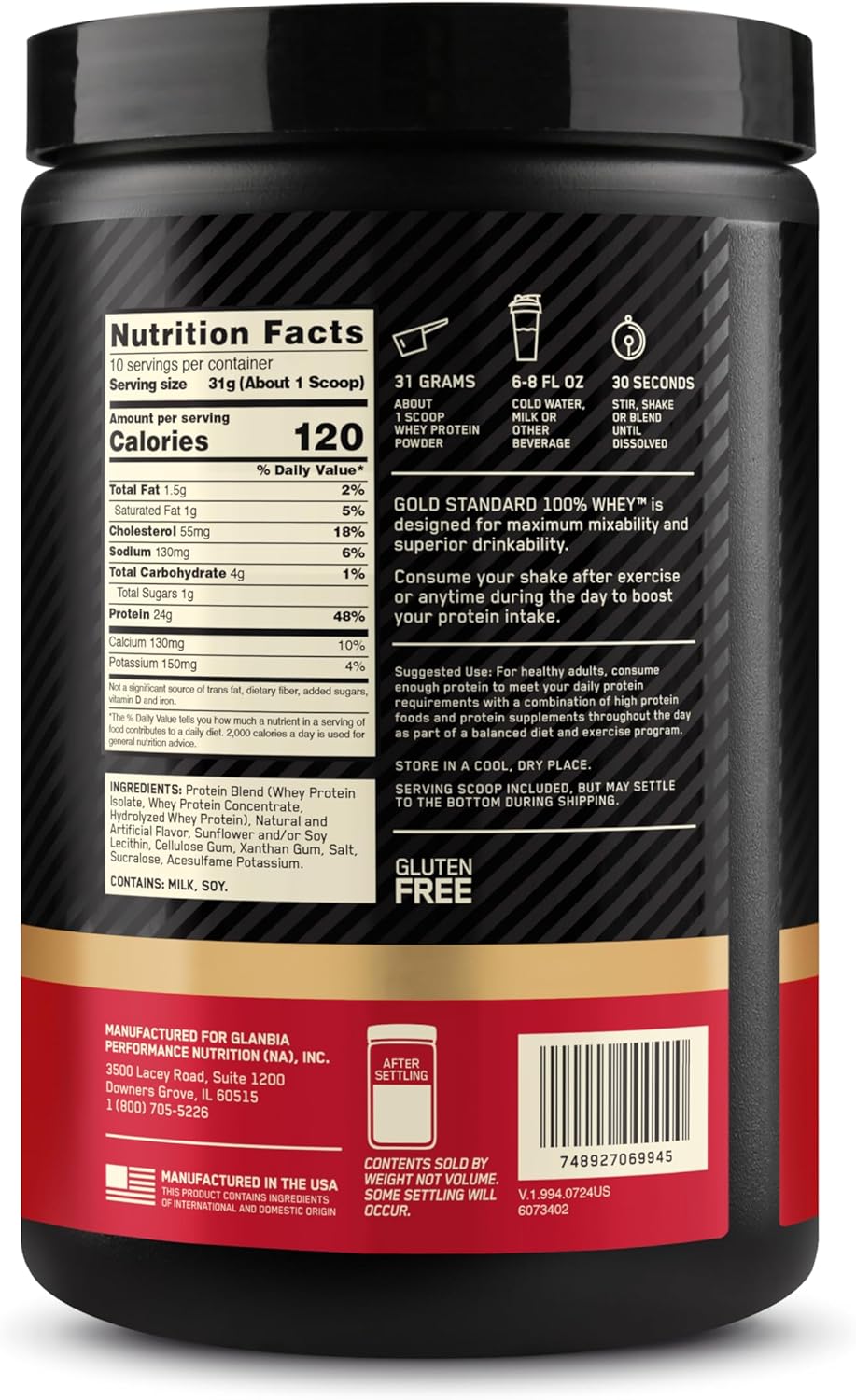 Optimum Nutrition Gold Standard 100% Whey – Quick Protein Fix for Busy Workdays and Back-to-Back Study Sessions