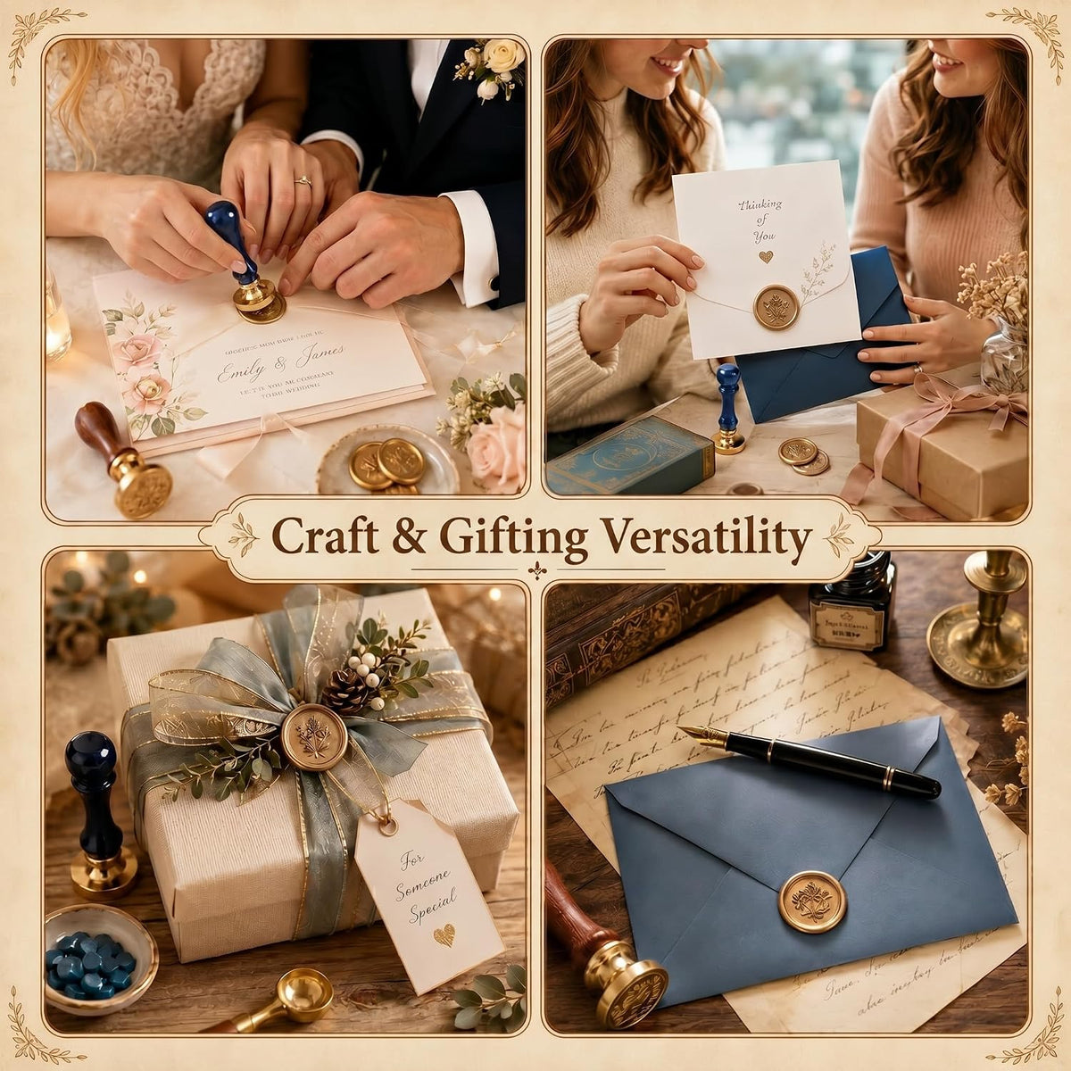 optional add-on kit: sealing wax beads, melting spoon, and melting stove