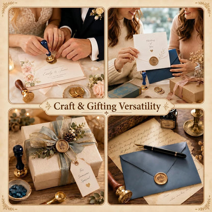 optional add-on kit: sealing wax beads, melting spoon, and melting stove