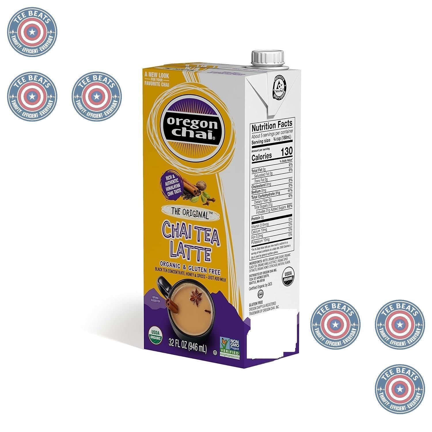 Oregon Chai Original Chai Concentrate for Family Kitchen Counter, Year-Round Hot and Iced Chai Supply