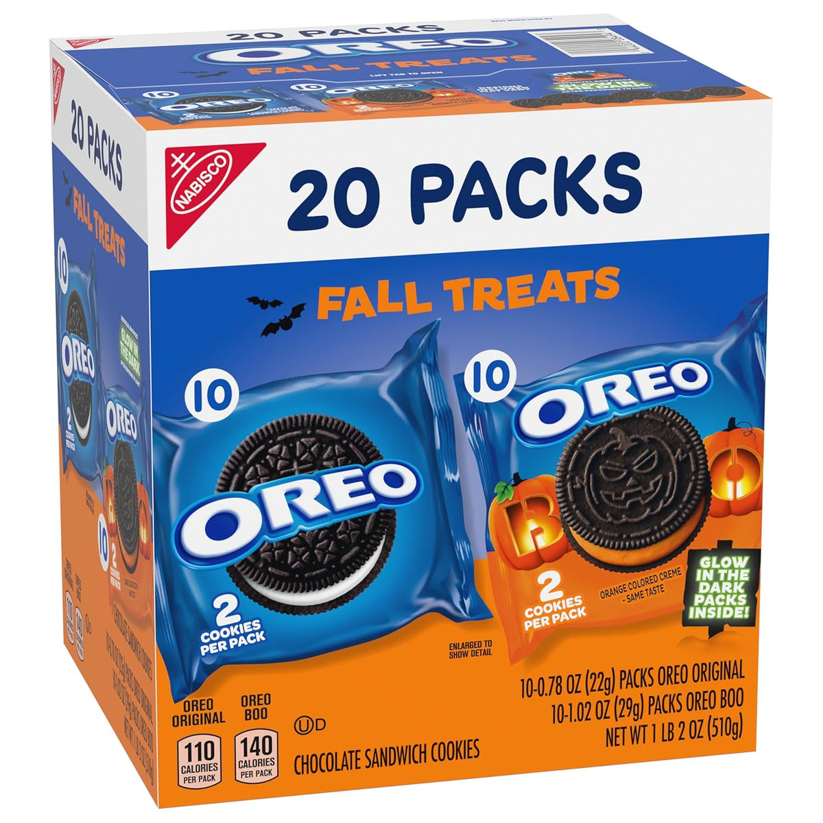 OREO Boo! Fall Treats Halloween Cookies – Safe Trick-or-Treat Snack Packs for Kids' Party Favors