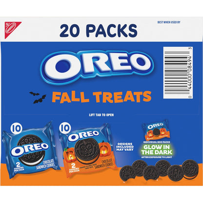 OREO Boo! Fall Treats Halloween Cookies – Safe Trick-or-Treat Snack Packs for Kids' Party Favors