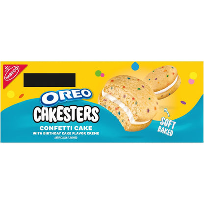OREO Cakesters Confetti Cake Soft Snack Cakes – School Lunchbox Sweet Treat for Kids, 5 Individually Wrapped Snack Packs