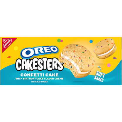 OREO Cakesters Confetti Cake Soft Snack Cakes – School Lunchbox Sweet Treat for Kids, 5 Individually Wrapped Snack Packs