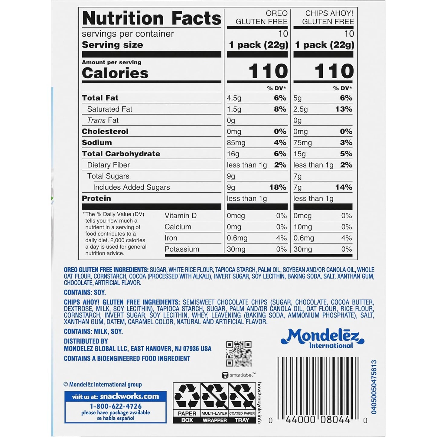 OREO & CHIPS AHOY! Gluten Free Cookies – Office Break Room Snack Packs for Staff with Celiac or Gluten Sensitivity