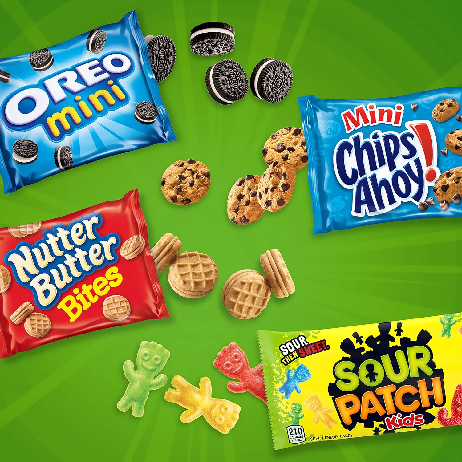 OREO, CHIPS AHOY!, SOUR PATCH KIDS & Nutter Butter Mini Variety – Individually Wrapped Kids Snack Packs for Lunchboxes