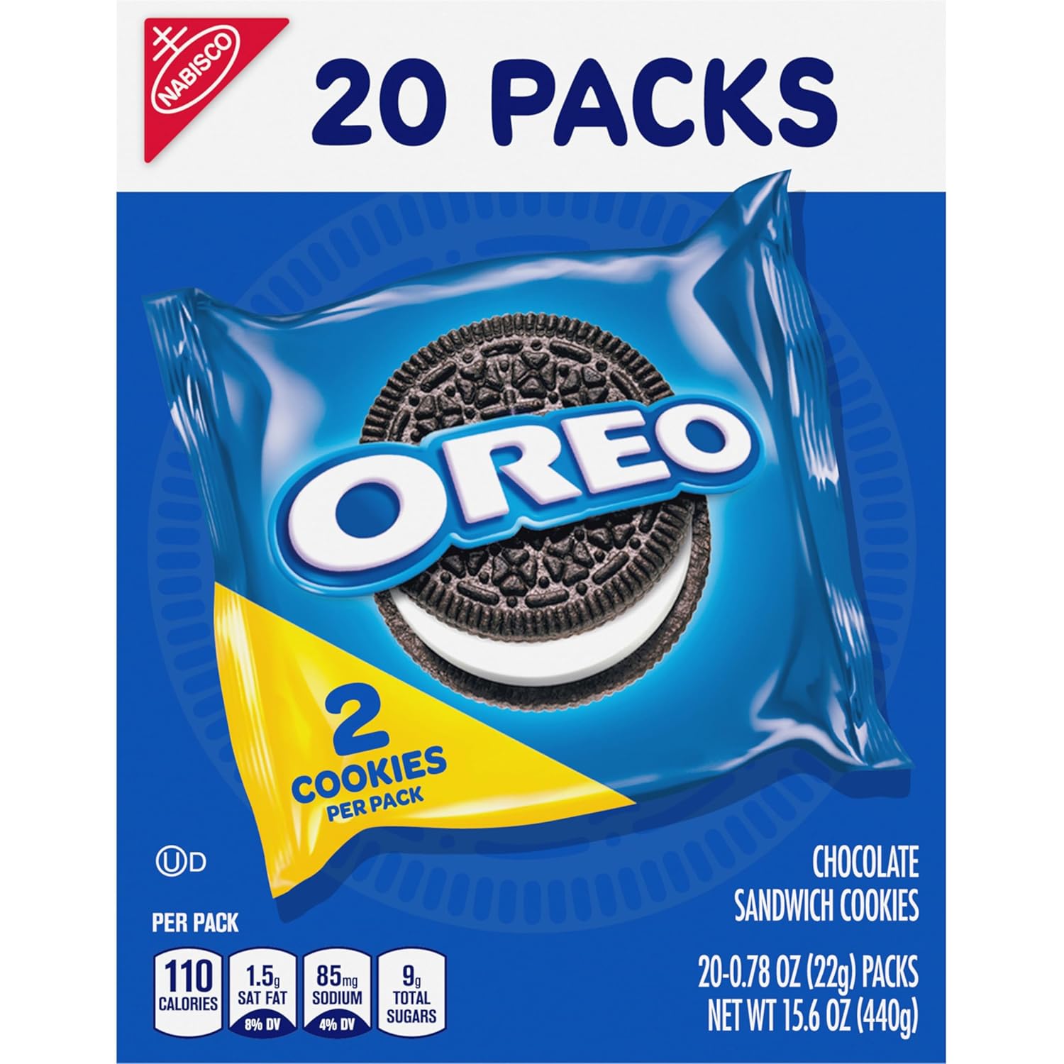 OREO Chocolate Sandwich Cookies Mini Packs – After-School Snacks for Kids & School Lunches, Kosher 40-Count Box