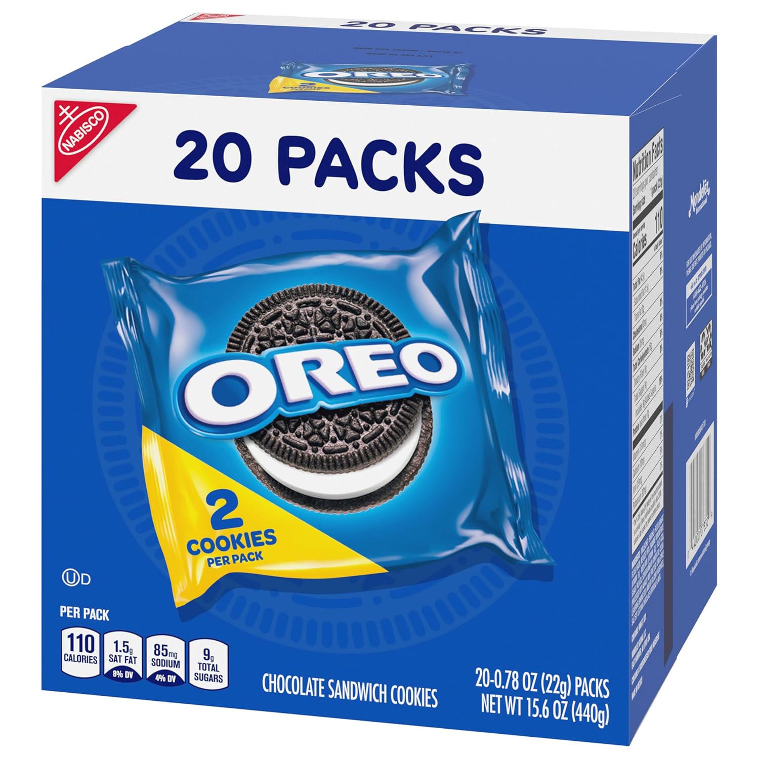 OREO Chocolate Sandwich Cookies Mini Packs – After-School Snacks for Kids & School Lunches, Kosher 40-Count Box