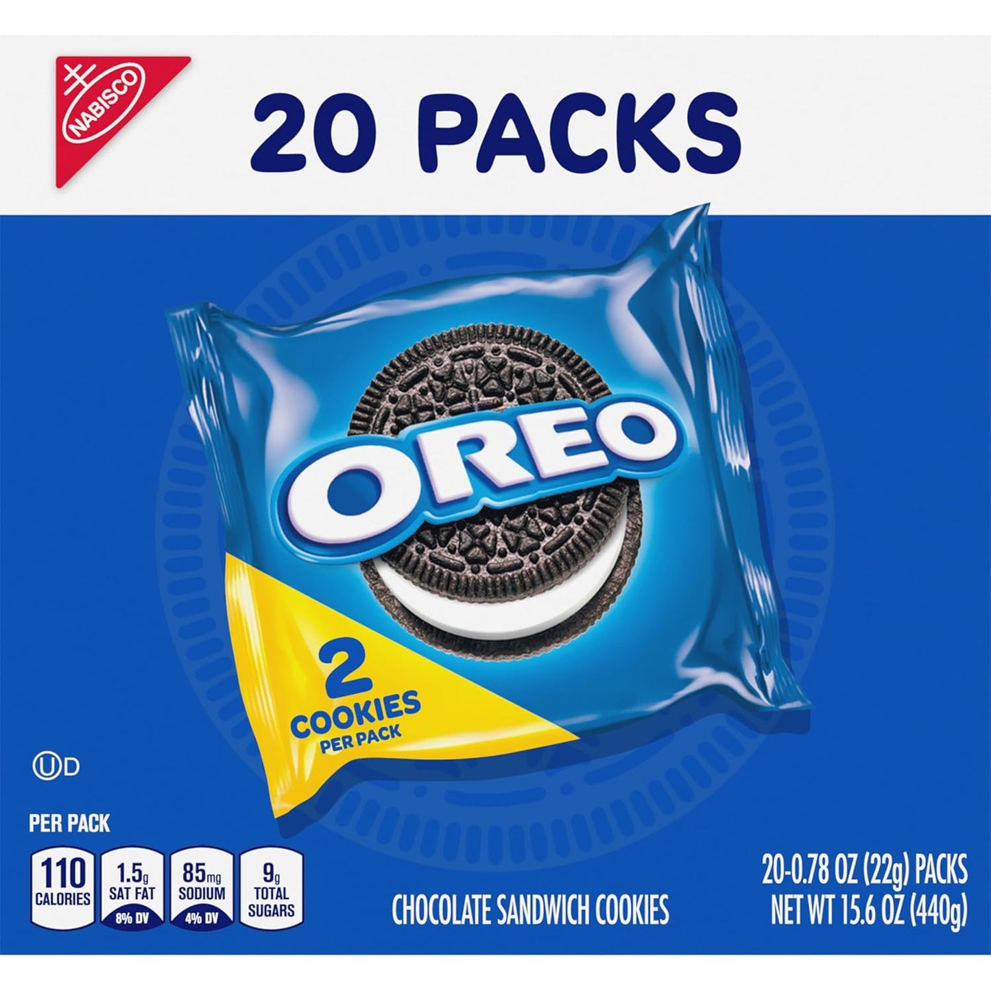 OREO Chocolate Sandwich Cookies Mini Packs – After-School Snacks for Kids & School Lunches, Kosher 40-Count Box