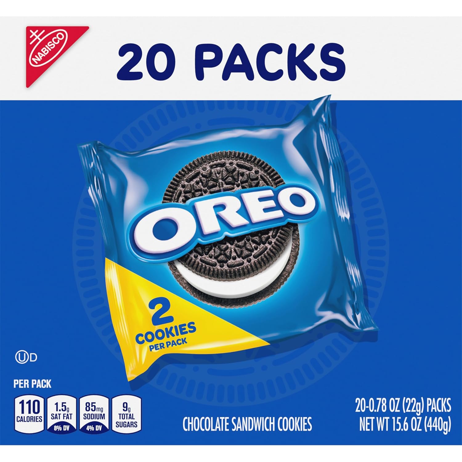 OREO Chocolate Sandwich Cookies Mini Packs – After-School Snacks for Kids & School Lunches, Kosher 40-Count Box