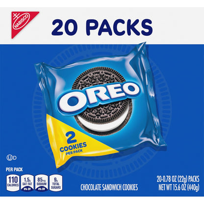 OREO Chocolate Sandwich Cookies Mini Packs – After-School Snacks for Kids & School Lunches, Kosher 40-Count Box