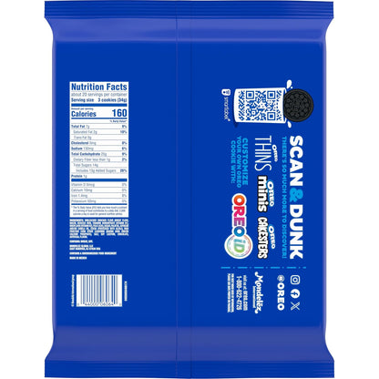 OREO Chocolate Sandwich Cookies, Party Size 24.16 oz – After-School Snack Pouch for Family Pantry