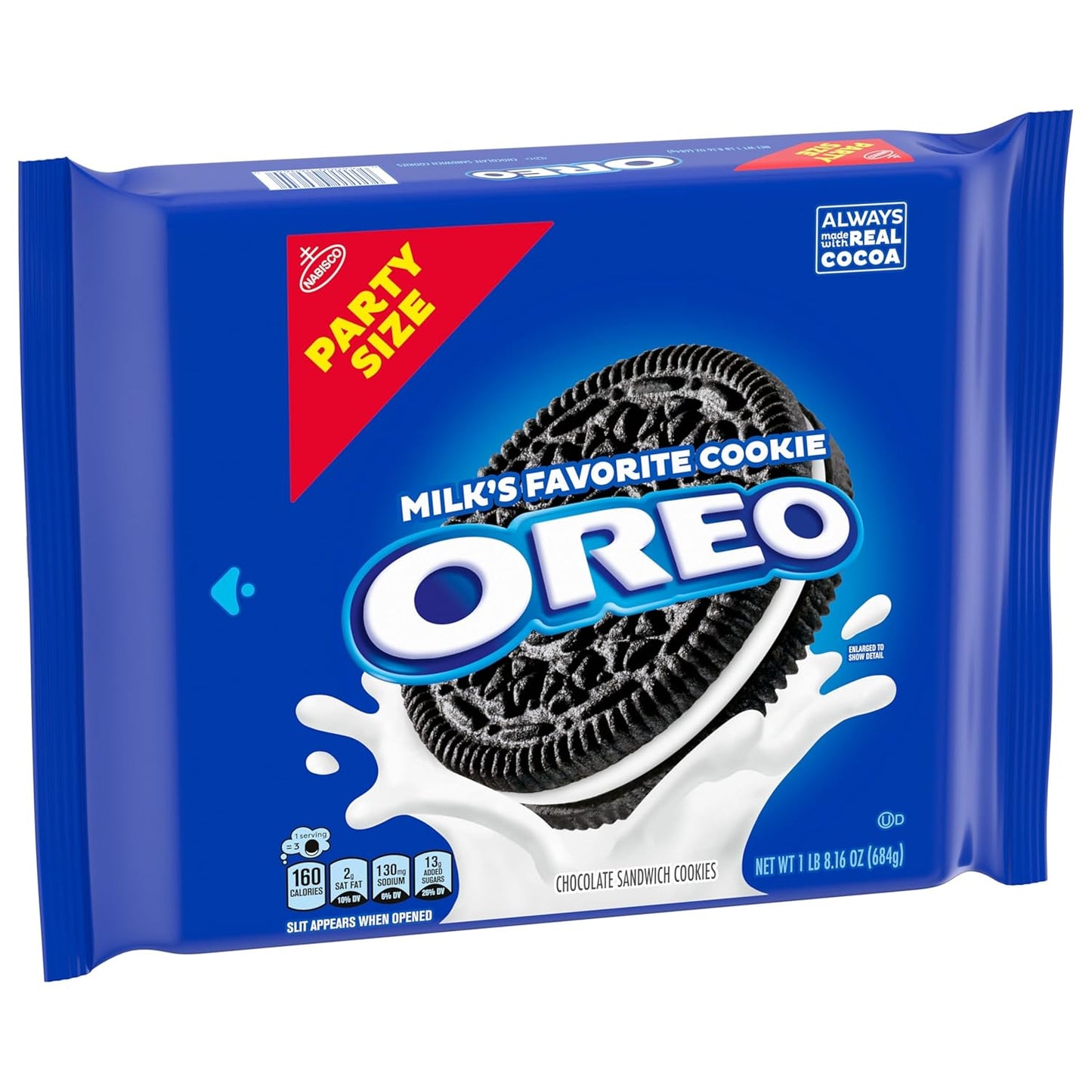 OREO Chocolate Sandwich Cookies, Party Size 24.16 oz – After-School Snack Pouch for Family Pantry