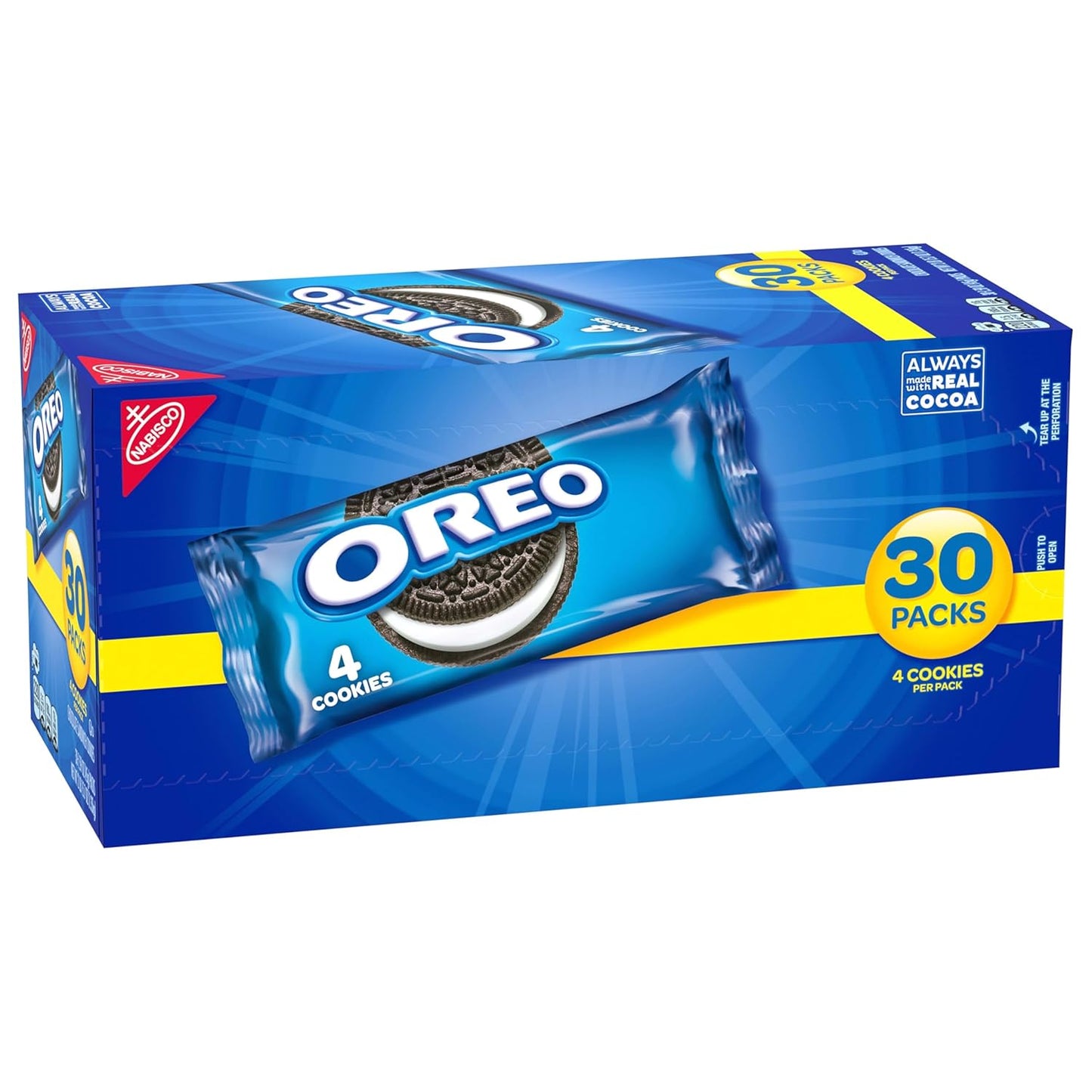 OREO Chocolate Sandwich Cookies Snack Packs – Holiday Stocking Stuffer and Care Package Treat, 30 Count