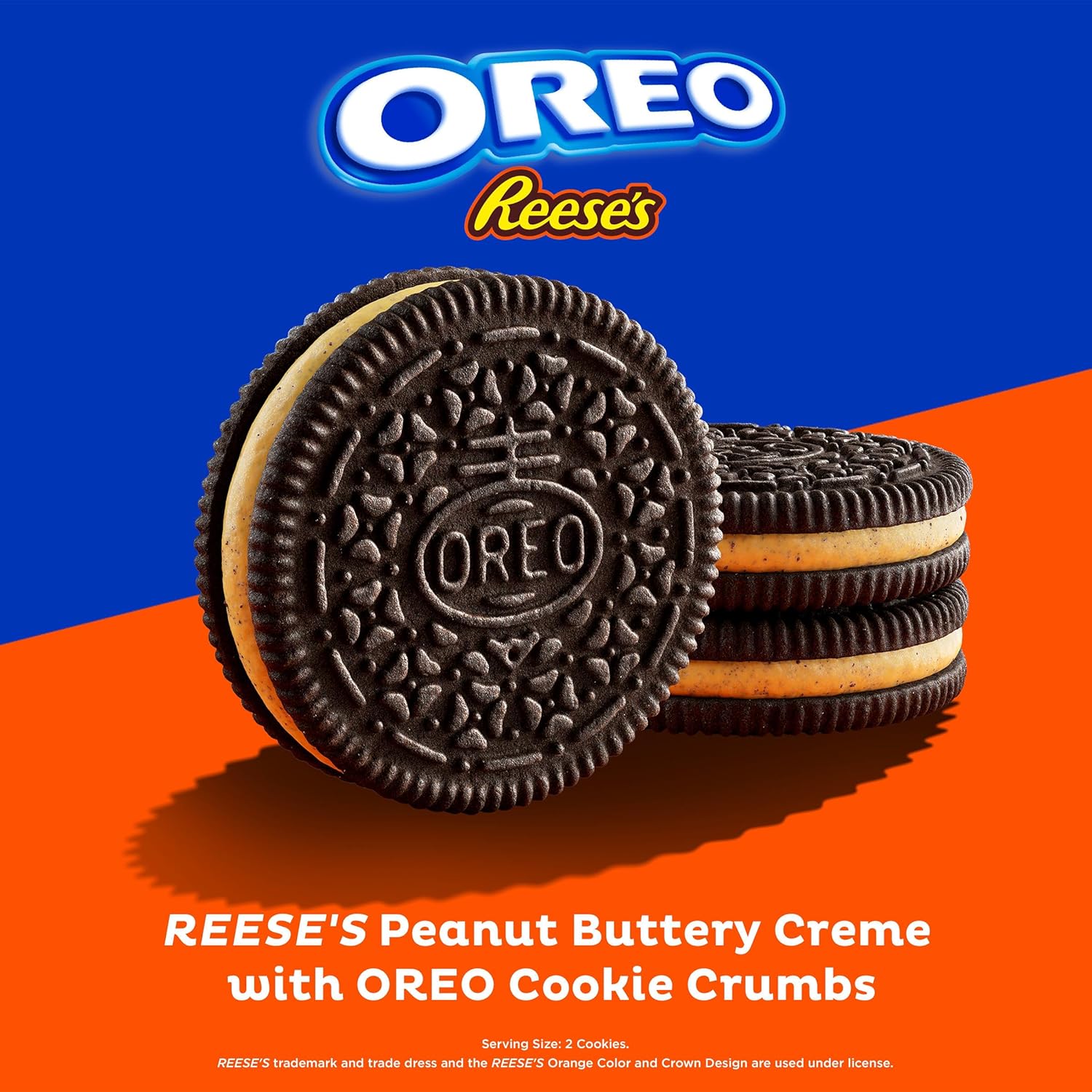 oreo cookie crumb inclusions embedded in the creme layer
