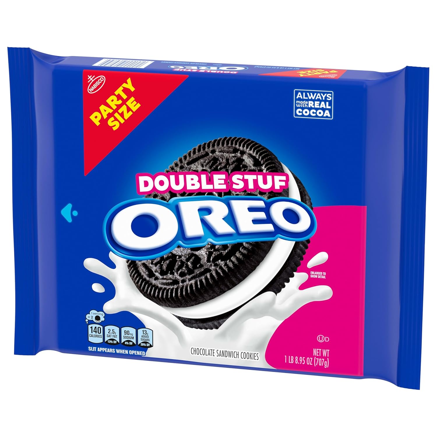 OREO Double Stuf Creme Filled Cookies – Family Pantry Staple for Lunchbox Treats, Birthday Party Favors, and Weekend Movie Nights, 24.95 oz