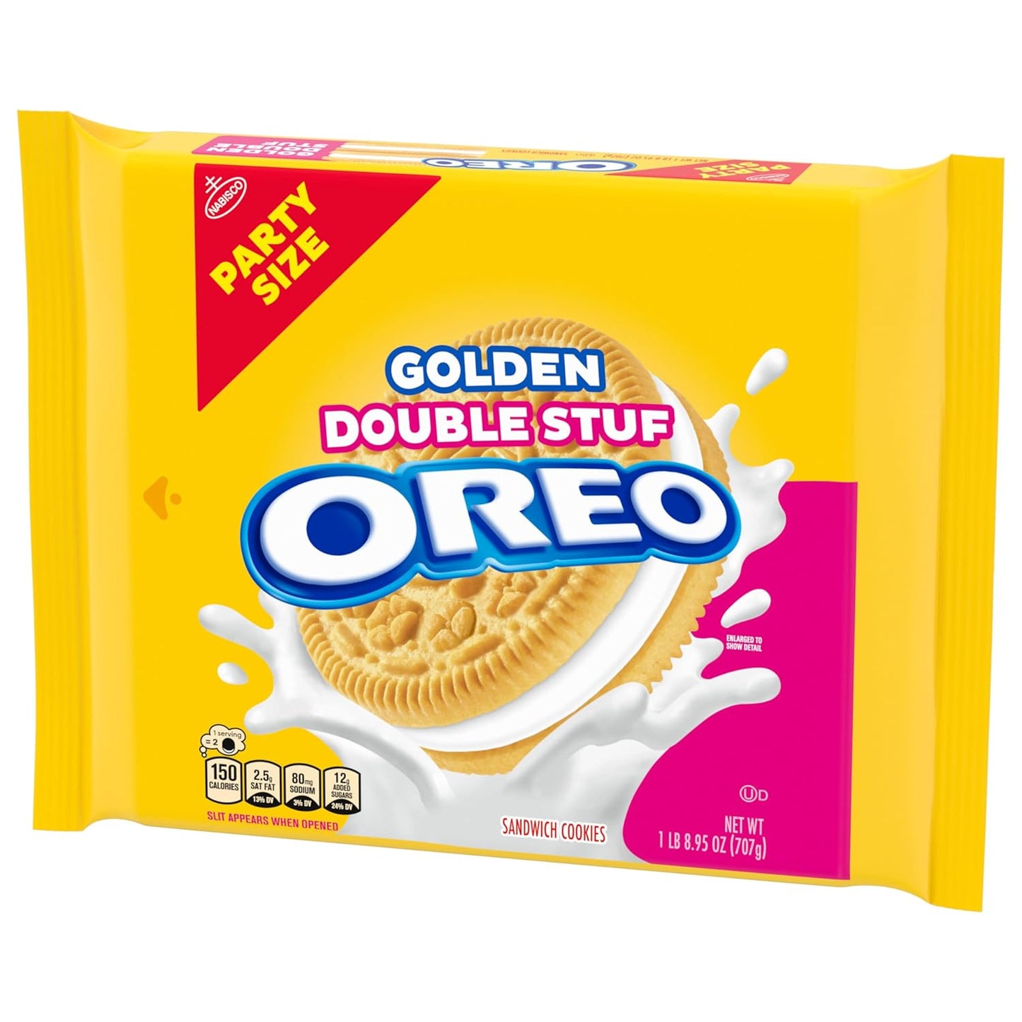 OREO Double Stuf Golden Sandwich Cookies for After-School Snacking, Family Pantry Pack 24.95 oz