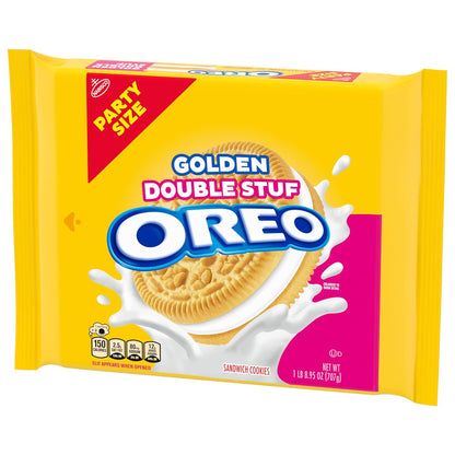OREO Double Stuf Golden Sandwich Cookies for After-School Snacking, Family Pantry Pack 24.95 oz