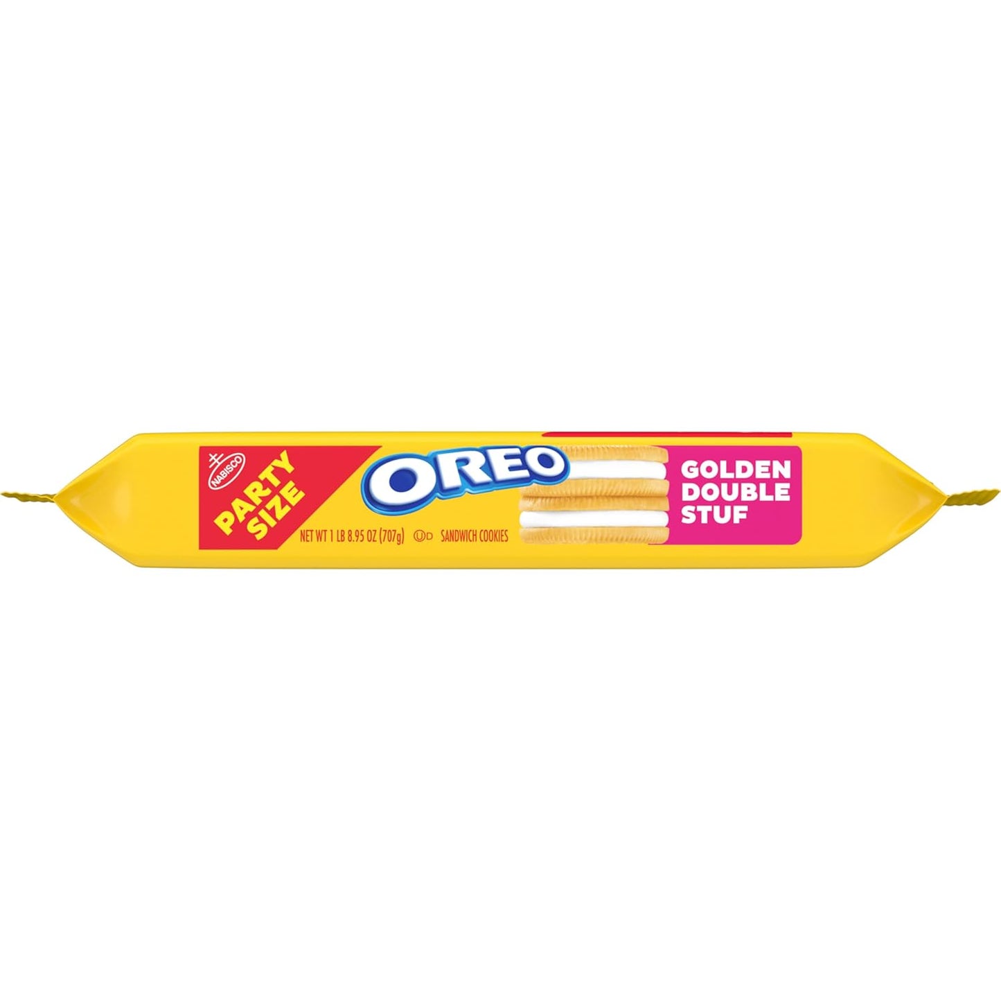 OREO Double Stuf Golden Sandwich Cookies for After-School Snacking, Family Pantry Pack 24.95 oz