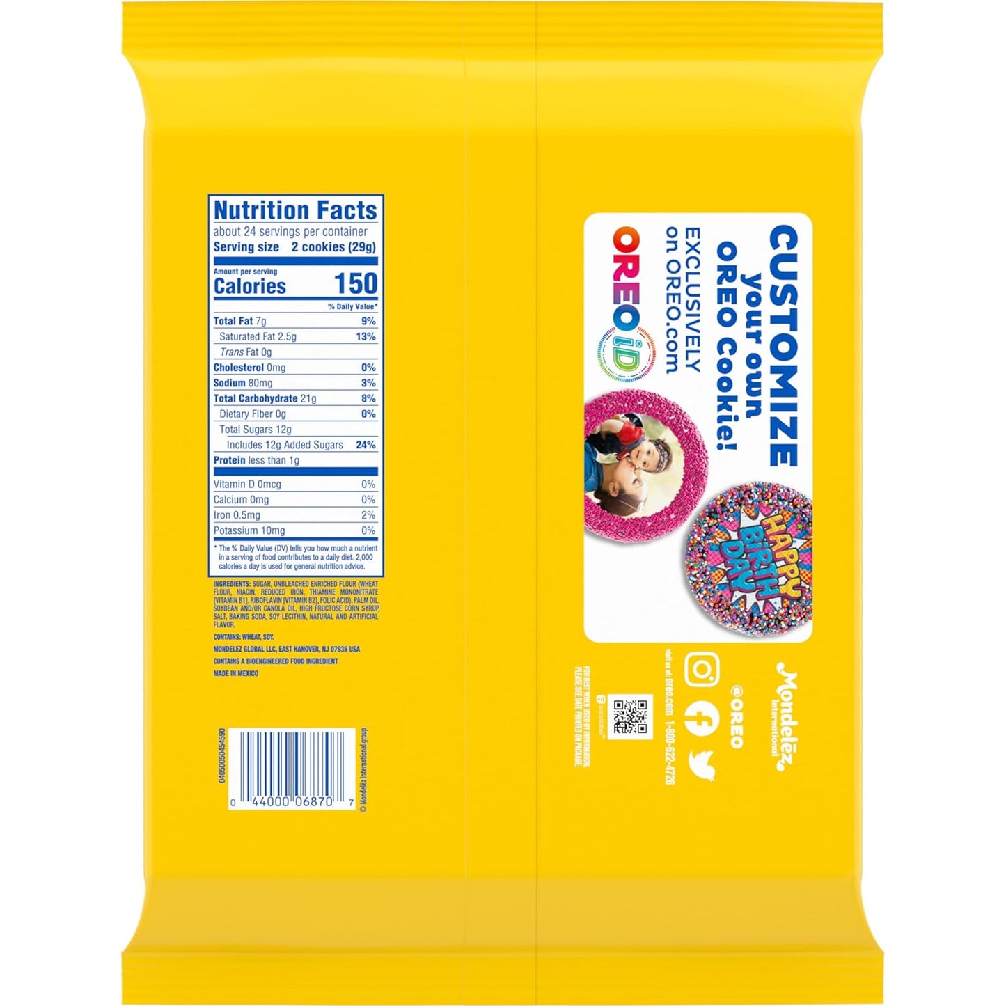 OREO Double Stuf Golden Sandwich Cookies for After-School Snacking, Family Pantry Pack 24.95 oz