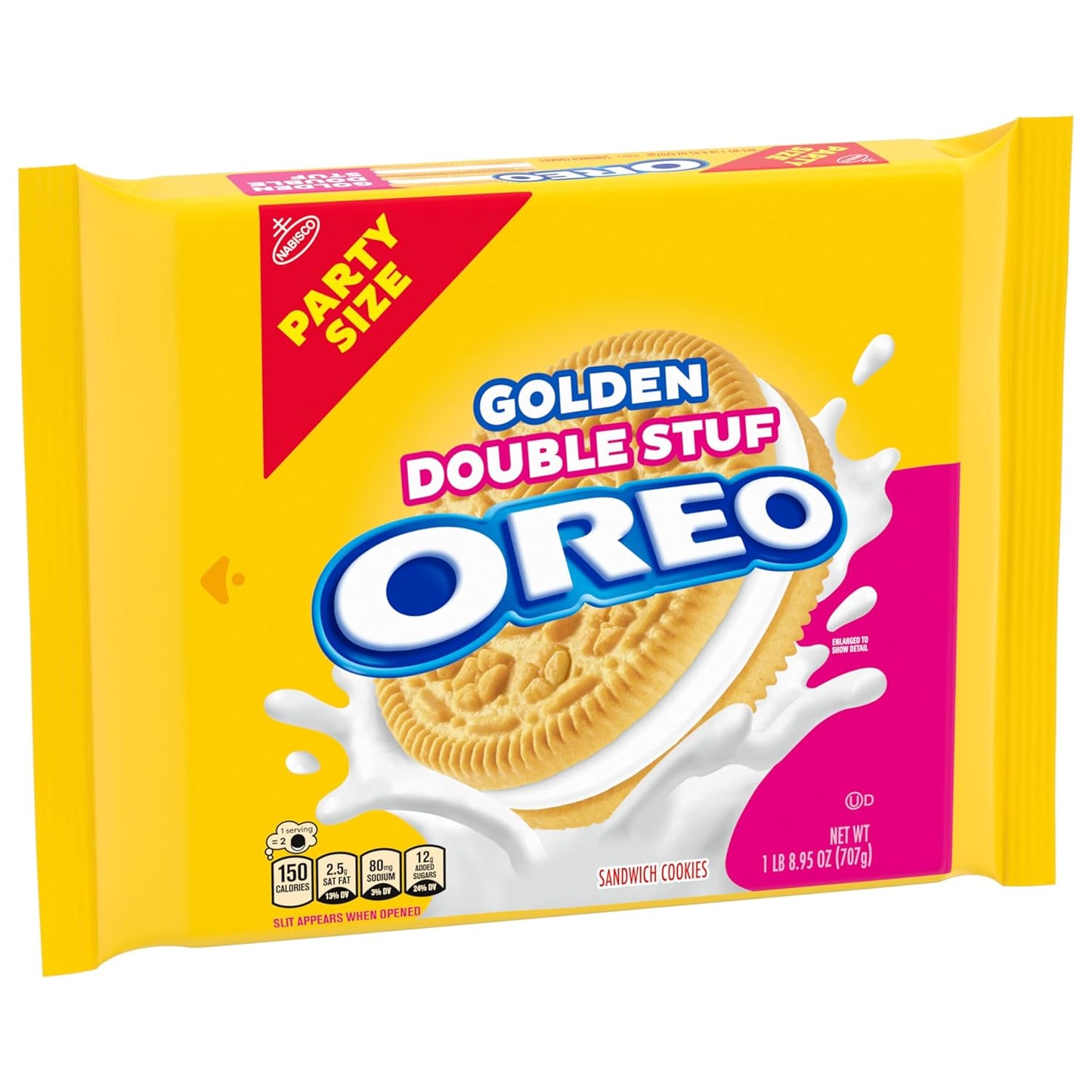 OREO Double Stuf Golden Sandwich Cookies for After-School Snacking, Family Pantry Pack 24.95 oz