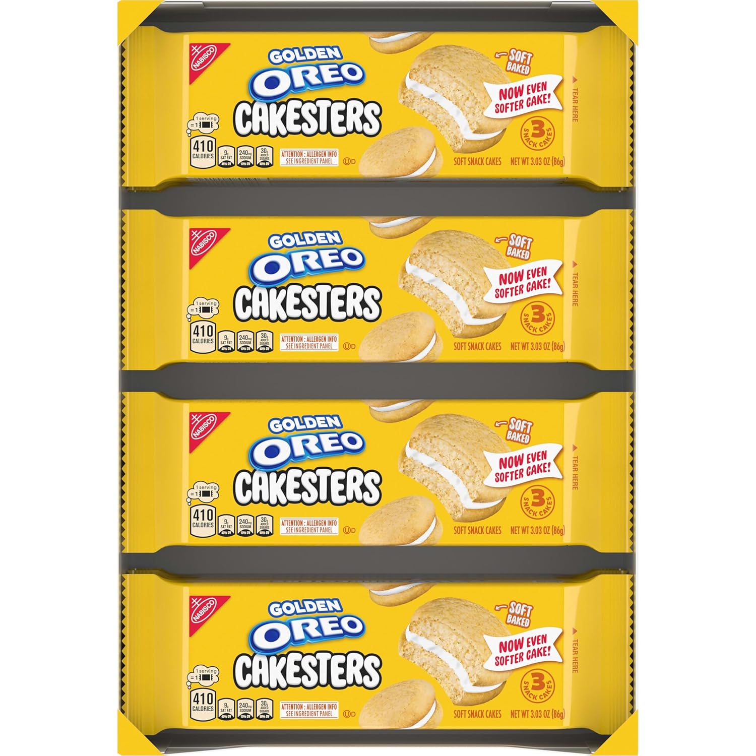 OREO Golden Cakesters – Pre-Portioned Office Desk Drawer Snack Packs for Afternoon Energy, 8-Box Bulk