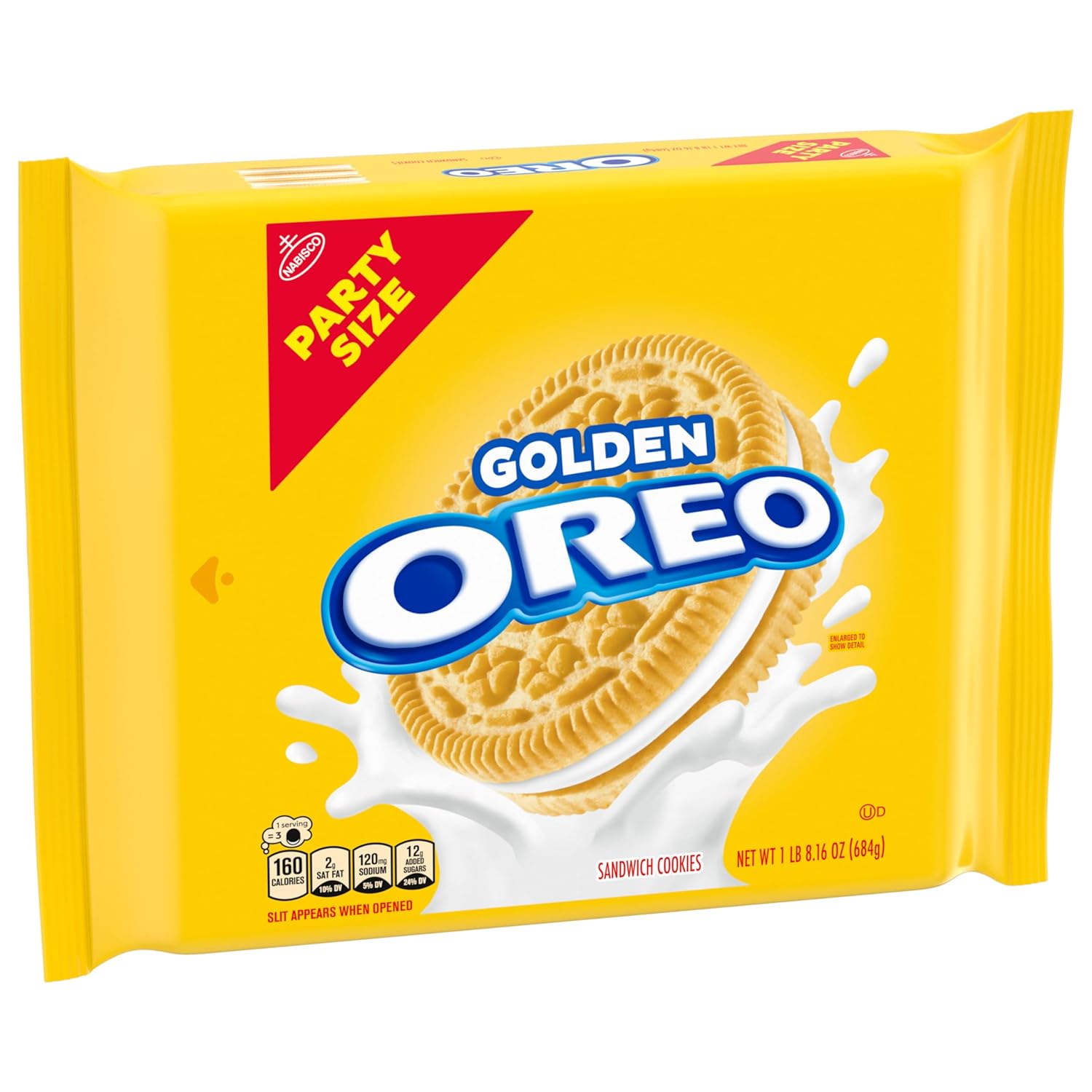 OREO Golden Sandwich Cookies 24.16 oz – Family Pantry Staple for Kids' Birthday Celebrations and Snack Time