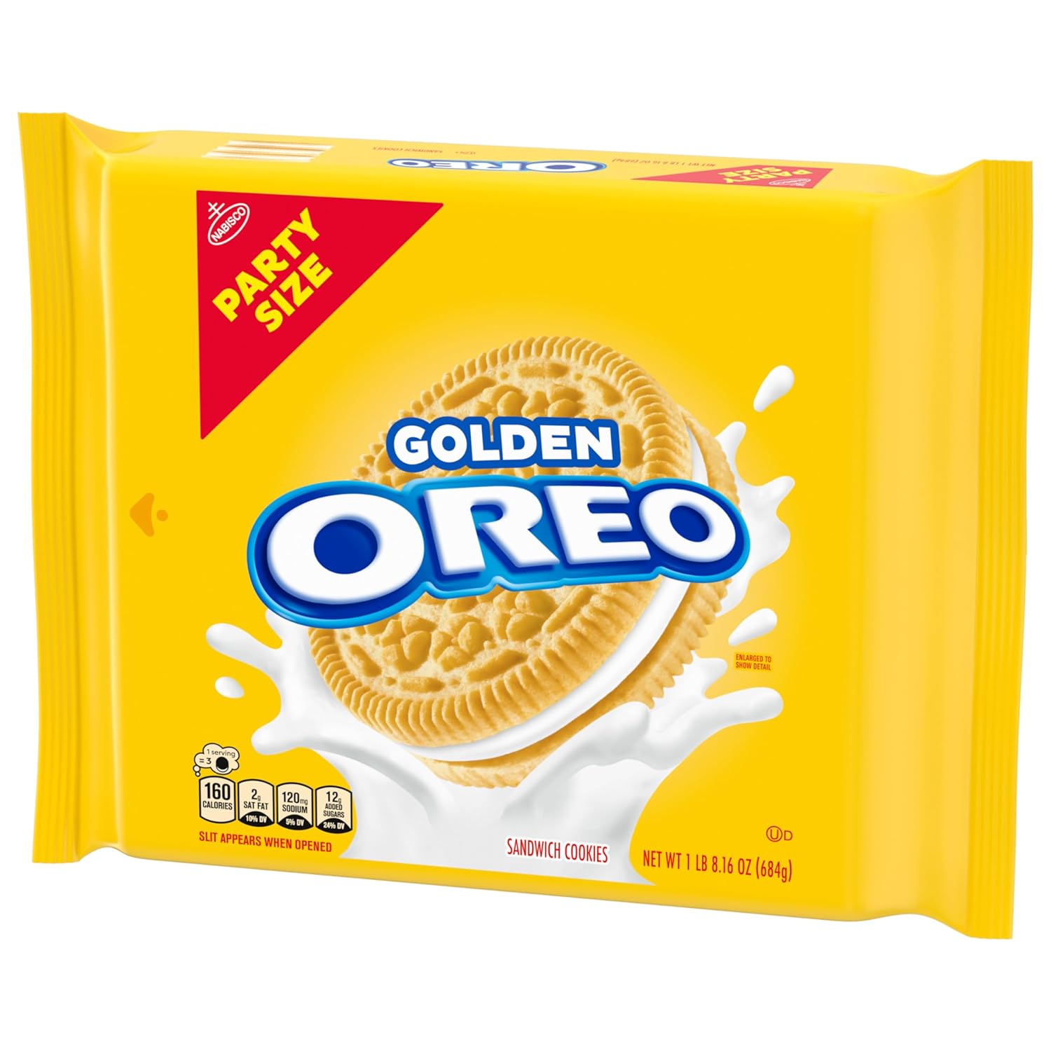 OREO Golden Sandwich Cookies 24.16 oz – Family Pantry Staple for Kids' Birthday Celebrations and Snack Time