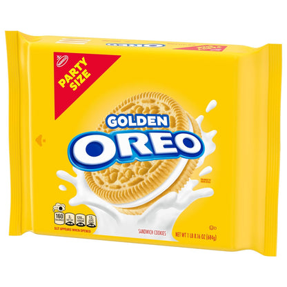OREO Golden Sandwich Cookies 24.16 oz – Family Pantry Staple for Kids' Birthday Celebrations and Snack Time