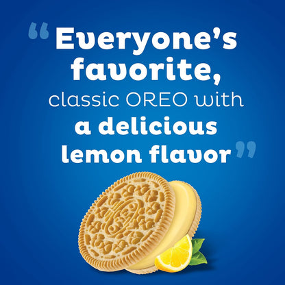 OREO Lemon Creme Cookies – After-School Treat for Children, Golden Vanilla Wafers Party Pack 24.95 oz