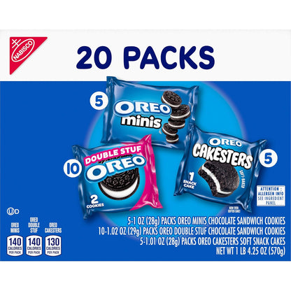 OREO Lovers Variety Pack – Holiday Stocking Stuffer and Easter Basket Filler, 20 Snack Packs