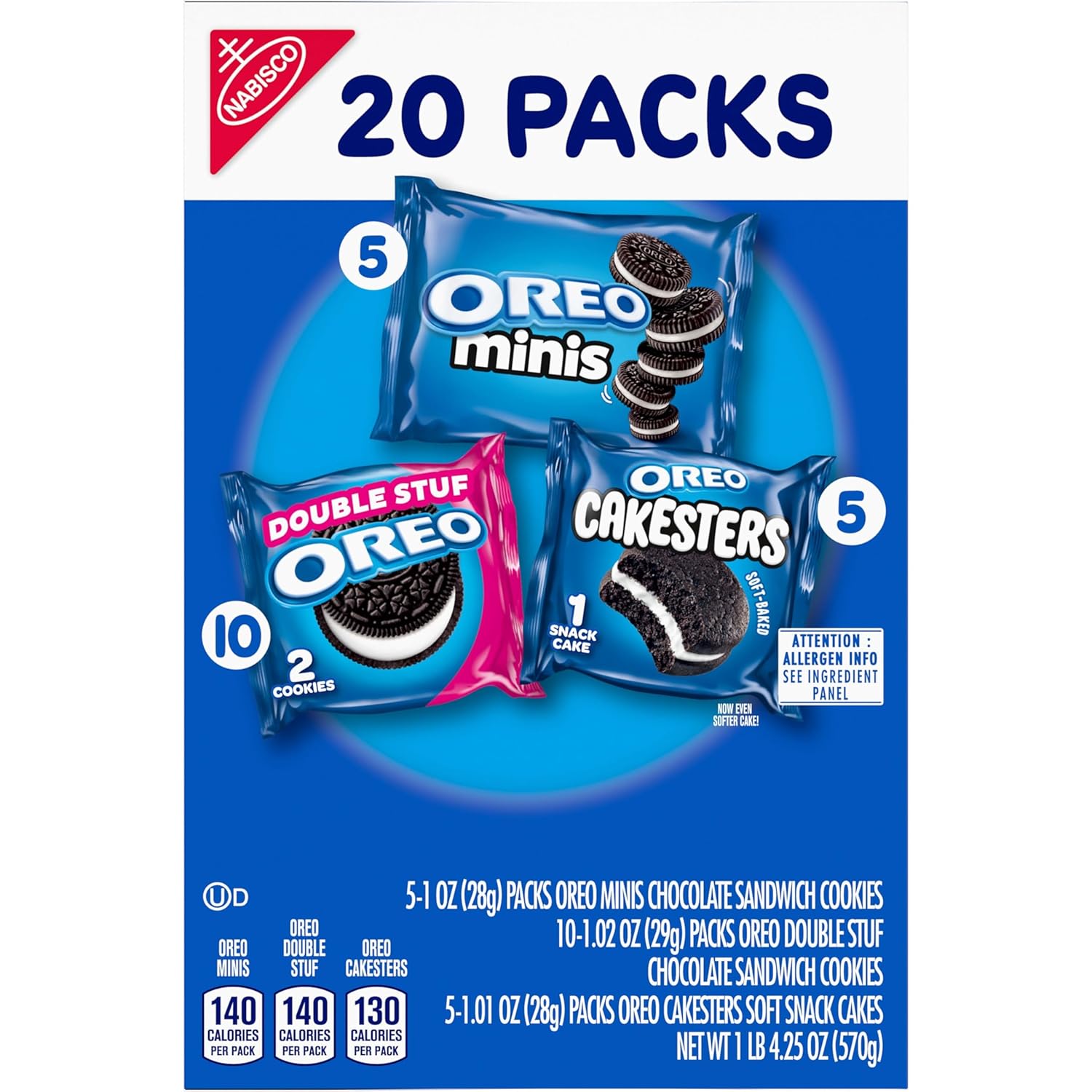 OREO Lovers Variety Pack – Holiday Stocking Stuffer and Easter Basket Filler, 20 Snack Packs