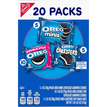 OREO Lovers Variety Pack – Holiday Stocking Stuffer and Easter Basket Filler, 20 Snack Packs