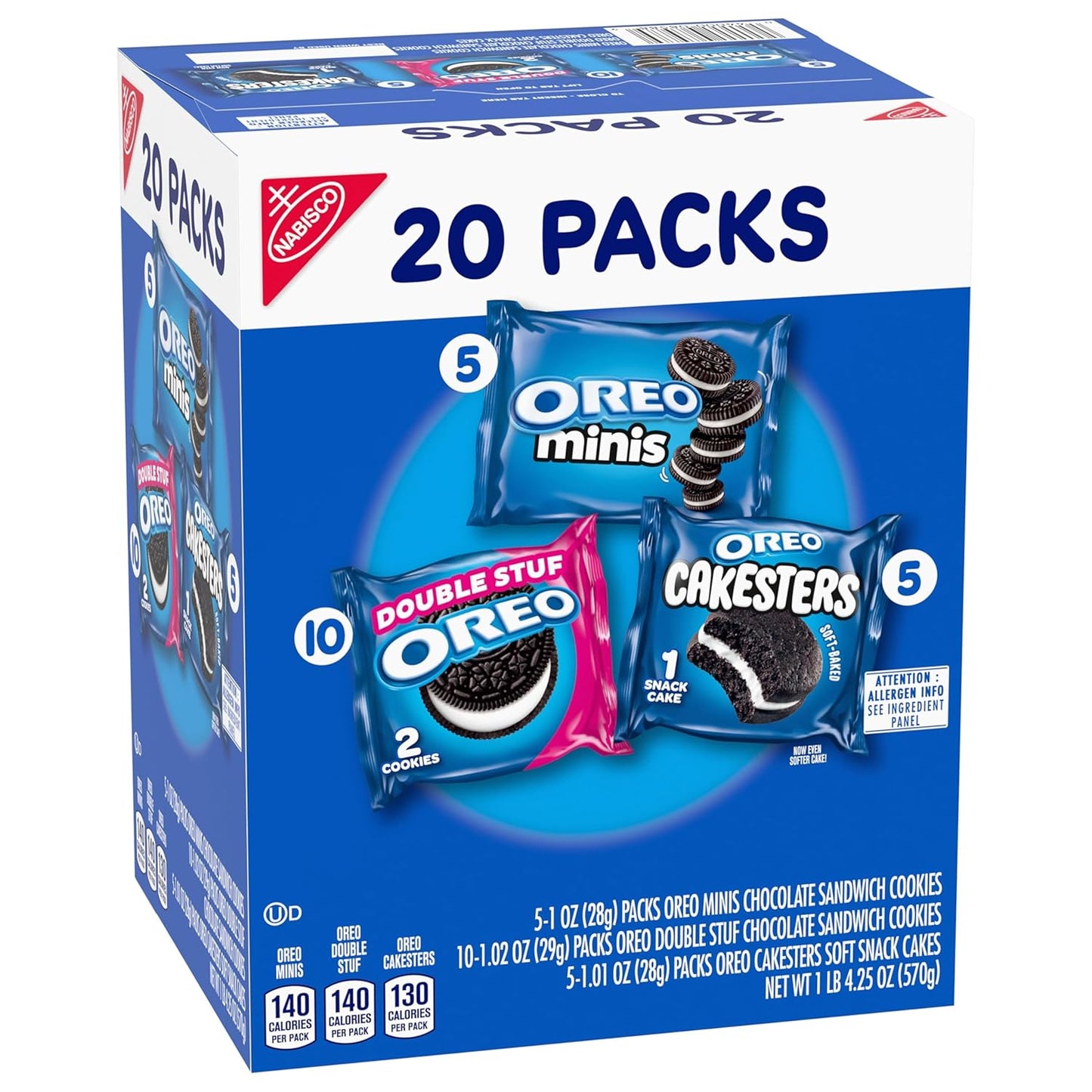 OREO Lovers Variety Pack – Holiday Stocking Stuffer and Easter Basket Filler, 20 Snack Packs
