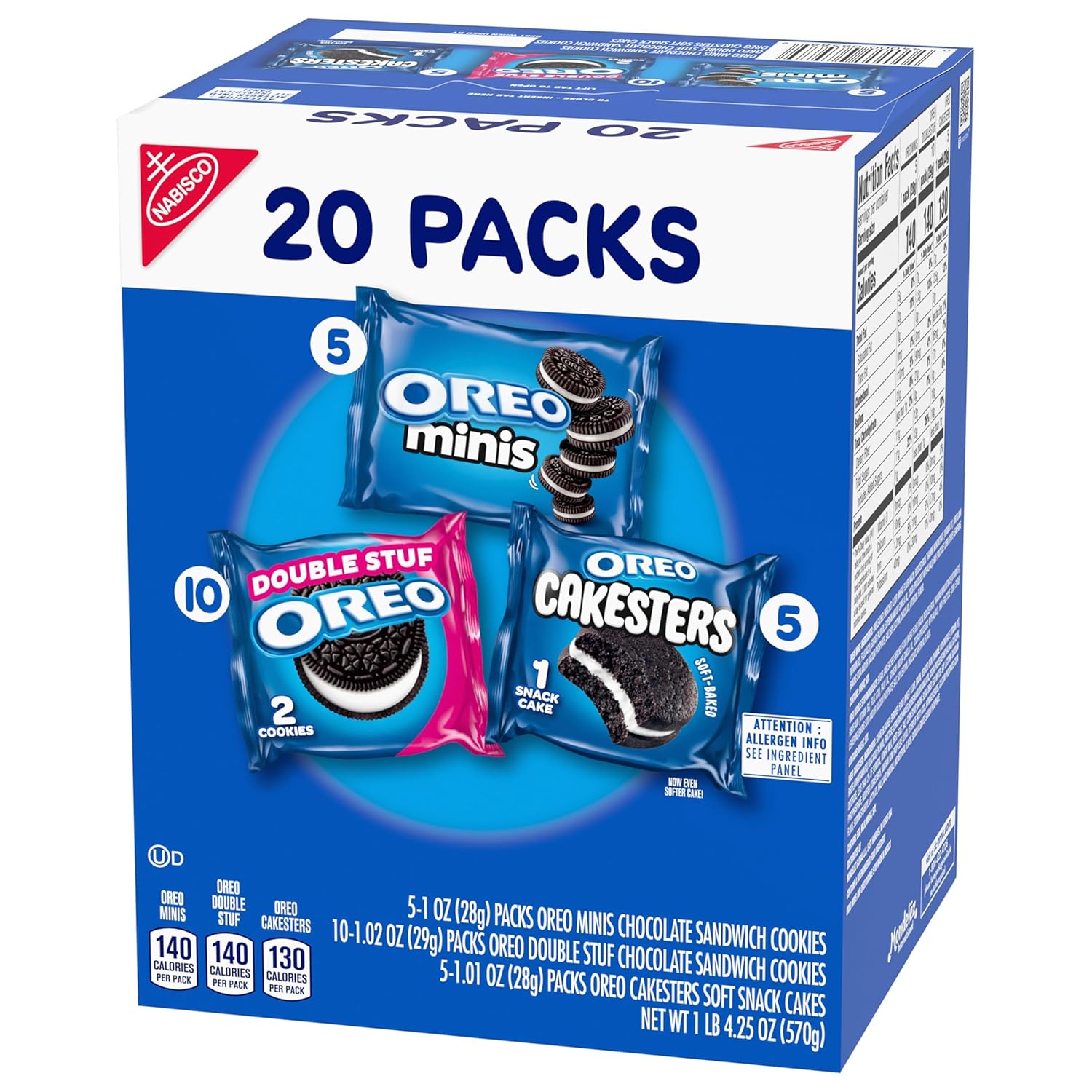 OREO Lovers Variety Pack – Holiday Stocking Stuffer and Easter Basket Filler, 20 Snack Packs