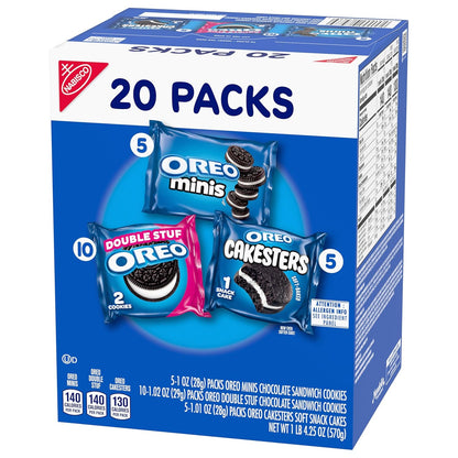 OREO Lovers Variety Pack – Holiday Stocking Stuffer and Easter Basket Filler, 20 Snack Packs