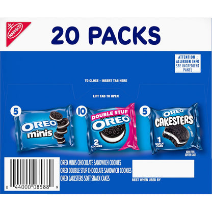 OREO Lovers Variety Pack – Holiday Stocking Stuffer and Easter Basket Filler, 20 Snack Packs
