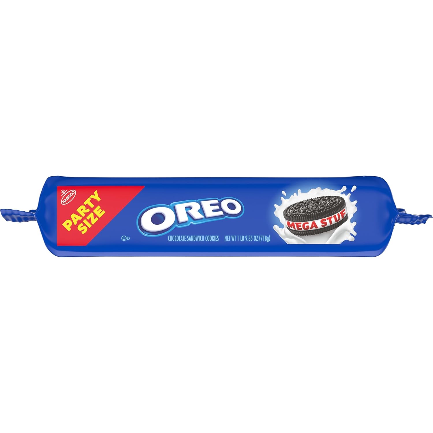 OREO Mega Stuf Cookies, Party Size 25.35 oz – Kids' Birthday Party Dessert Table Pack with Resealable Tab