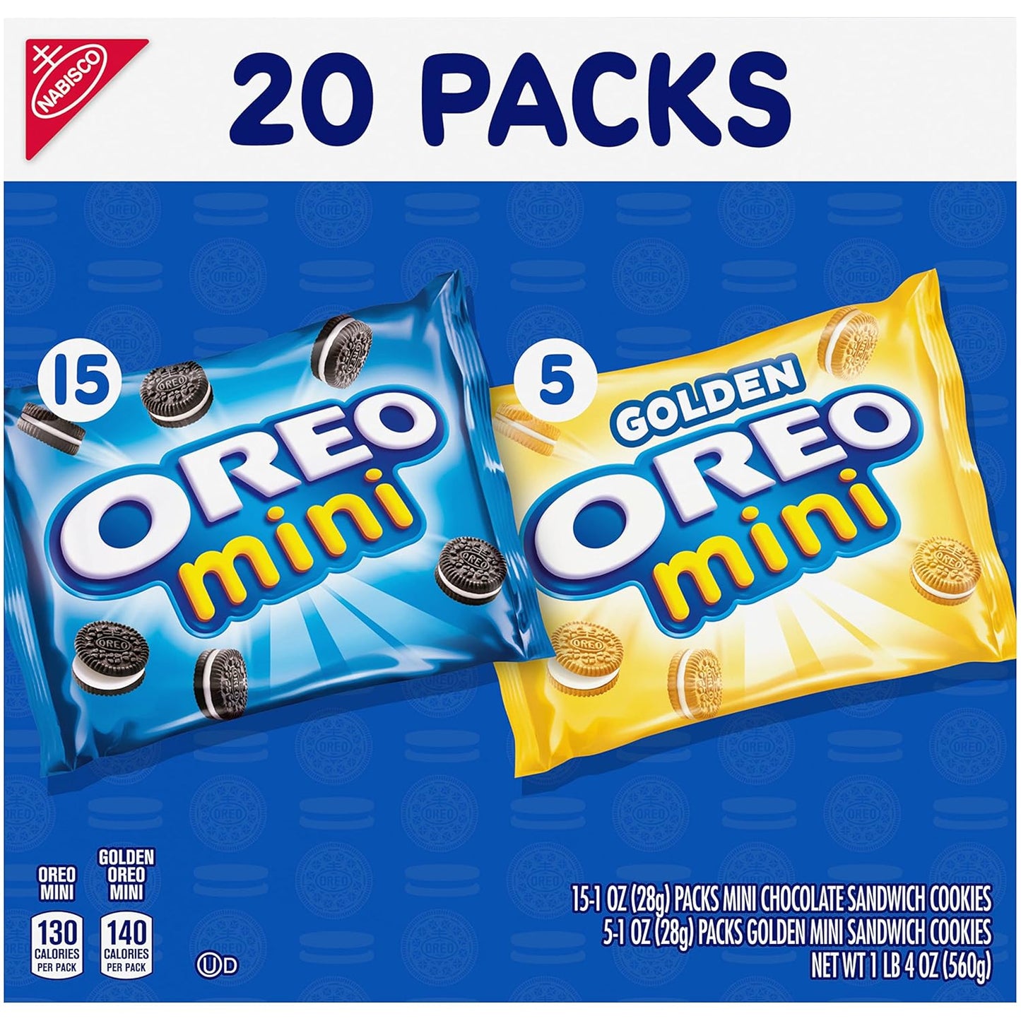 OREO Mini Mix Sandwich Cookies Variety Pack for Kids Birthday Party Favors and Treasure Box Rewards, 20 Packs