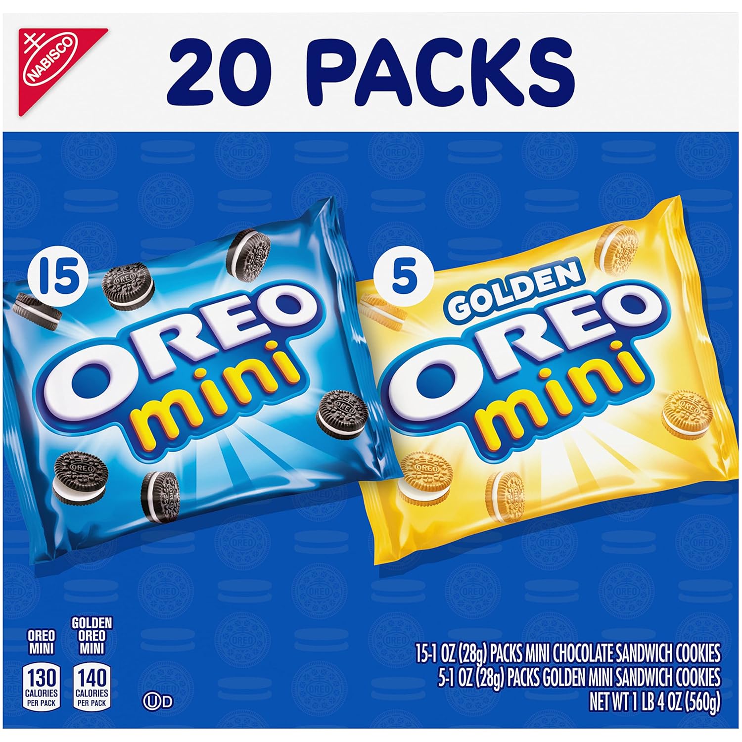 OREO Mini Mix Sandwich Cookies Variety Pack for Kids Birthday Party Favors and Treasure Box Rewards, 20 Packs