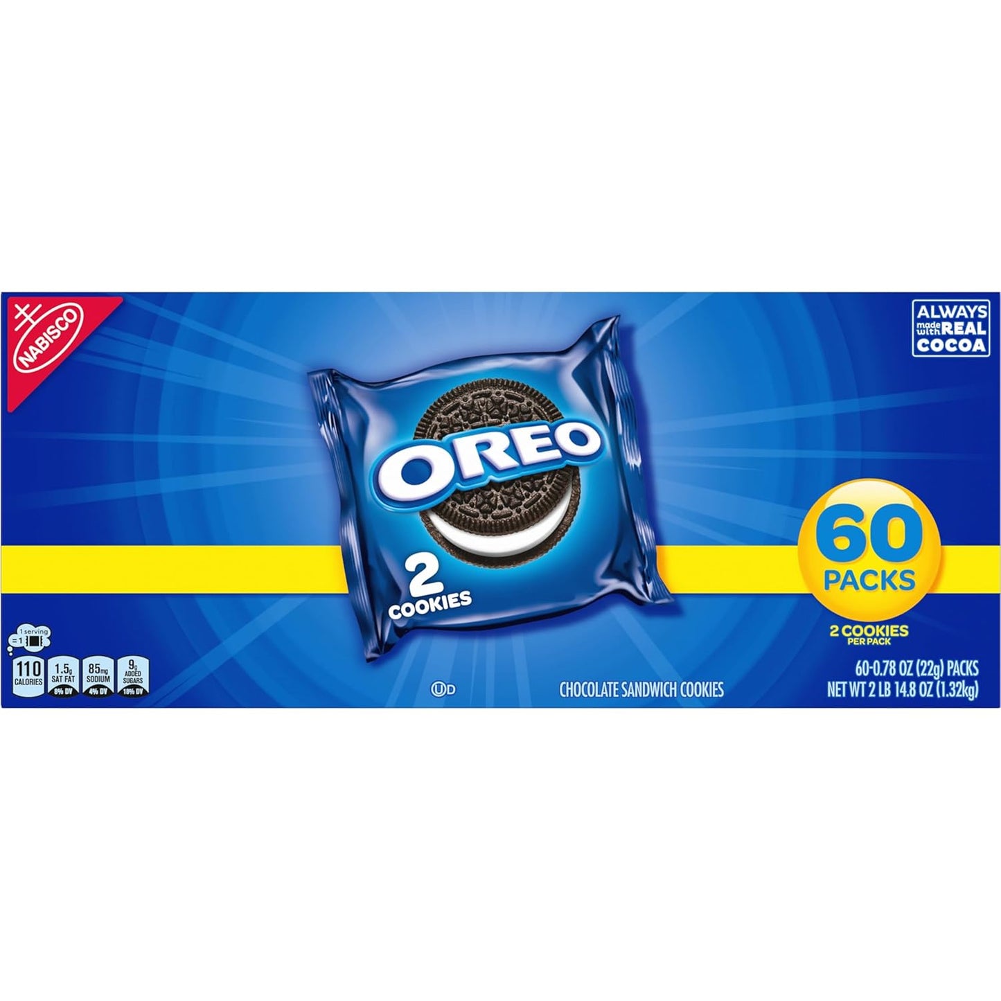 OREO Pre-Portioned 2-Cookie Packs, Bulk Office Snack for Vending Stations and Conference Rooms