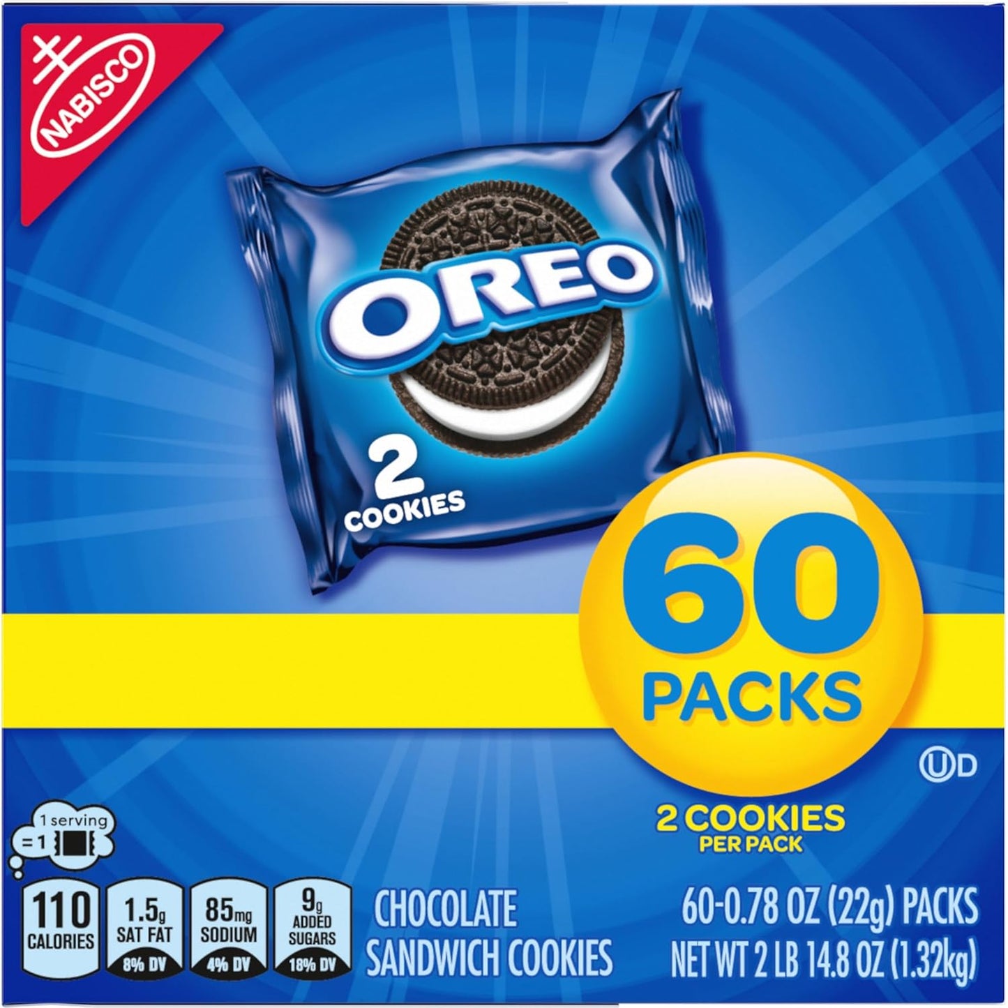 OREO Pre-Portioned 2-Cookie Packs, Bulk Office Snack for Vending Stations and Conference Rooms