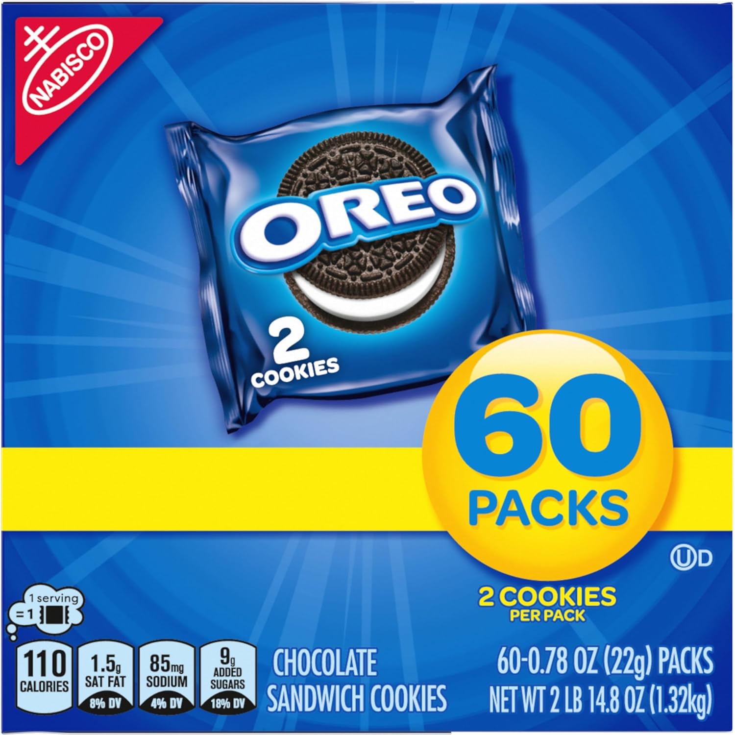OREO Pre-Portioned 2-Cookie Packs, Bulk Office Snack for Vending Stations and Conference Rooms